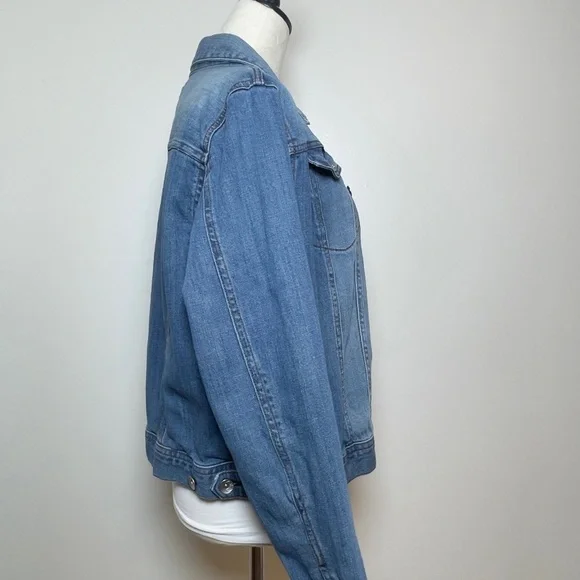 Est1946 Denim Womens Jean Jacket Long Sleeve Collared Button Down L - Picture 5 of 16